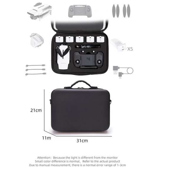 Portable Single Shoulder Storage Travel Carrying Cover Case Box with Baffle Separator for FIMI X8 mini(Black + Black Liner)
