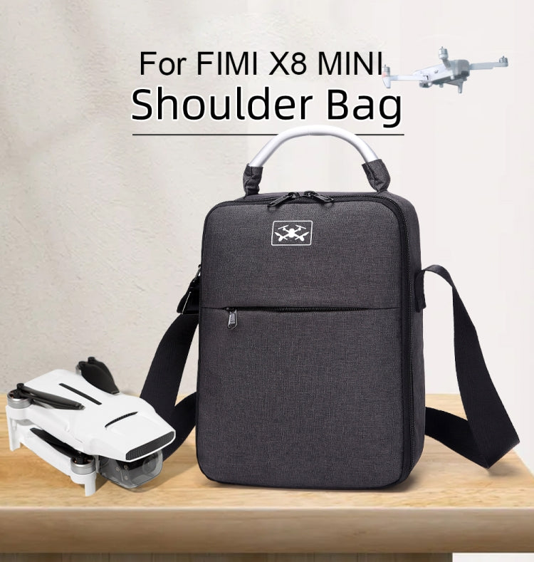 Shockproof Water-resistant Single Shoulder Storage Bag Travel Carrying Cover Case Box for FIMI X8 mini(Black + Red Liner)