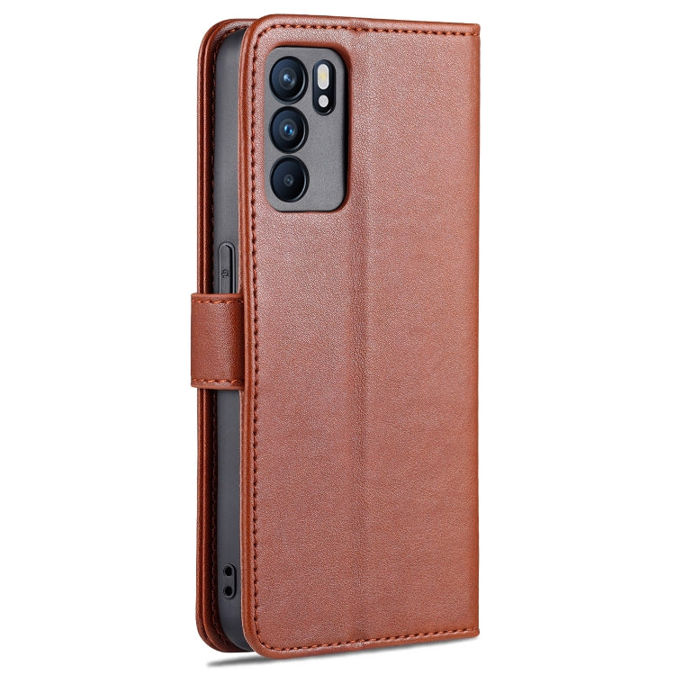 For OPPO Reno6 / Reno6 Pro 5G AZNS Sheepskin Texture Horizontal Flip Leather Case with Holder & Card Slots & Wallet(Brown) - OPPO Cases by AZNS | Online Shopping South Africa | PMC TechLife | Buy Now Pay Later Mobicred