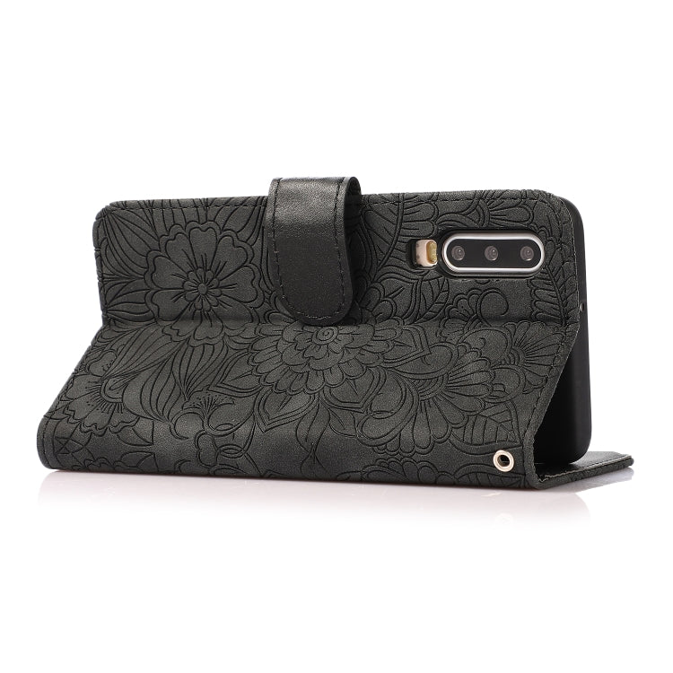 For Huawei P30 Skin Feel Embossed Sunflower Horizontal Flip Leather Case with Holder & Card Slots & Wallet & Lanyard(Black) - Huawei Cases by PMC TechLife | Online Shopping South Africa | PMC TechLife