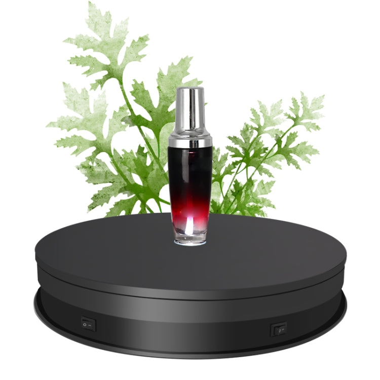 20cm Electric Rotating Turntable Display Stand LED Light Video Shooting Props Turntable, Power Plug:110V US Plug(Black)
