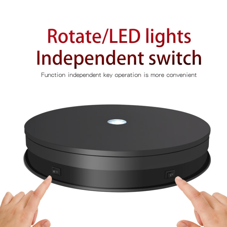 20cm Electric Rotating Turntable Display Stand LED Light Video Shooting Props Turntable, Power Plug:220V EU Plug(Black) - free shipping - PMC Jewellery - Order now!