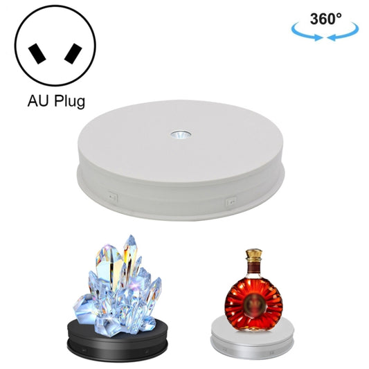 30cm Electric Rotating Turntable Display Stand  LED Light Video Shooting Props Turntable, Power Plug:220V AU Plug(White) - free shipping - PMC Jewellery - Order now!
