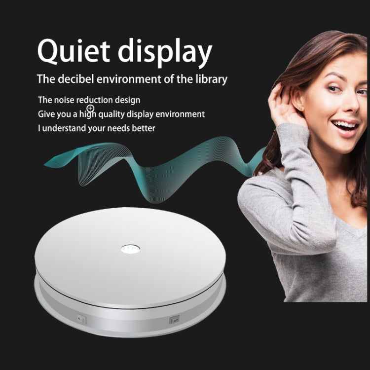 30cm Electric Rotating Turntable Display Stand  LED Light Video Shooting Props Turntable, Power Plug:220V AU Plug(White) - free shipping - PMC Jewellery - Order now!