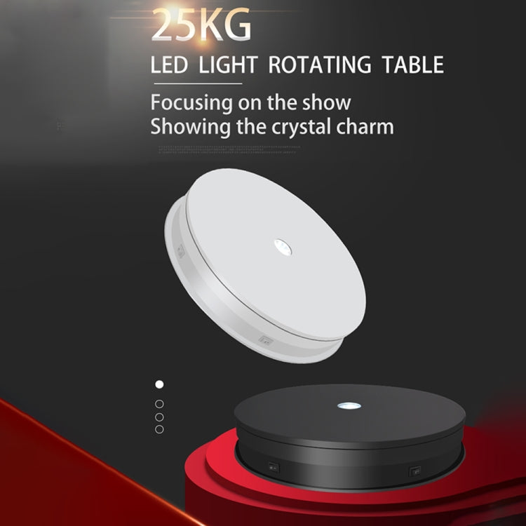 30cm Electric Rotating Turntable Display Stand  LED Light Video Shooting Props Turntable, Power Plug:220V AU Plug(White) - free shipping - PMC Jewellery - Order now!