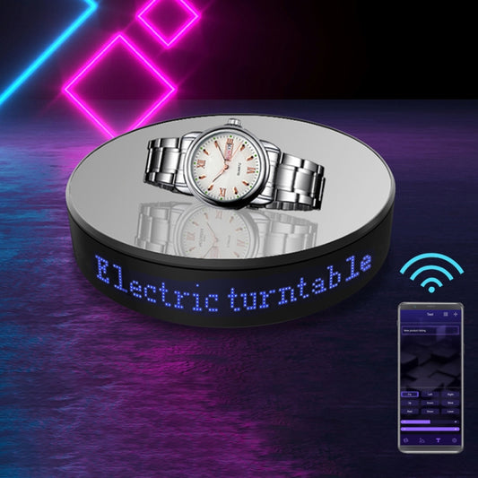 Intelligent APP Screen Display Electric Rotating Turntable Mirror Display Stand Live Broadcast Video Shooting Props Turntable(Blue Light) - free shipping - PMC Jewellery - Order now!