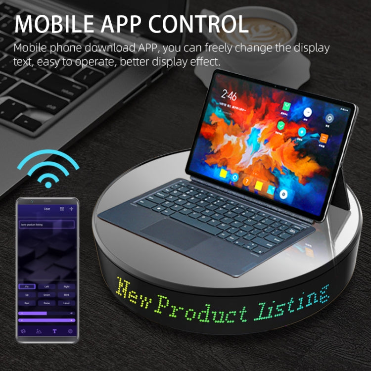 Intelligent APP Screen Display Electric Rotating Turntable Mirror Display Stand Live Broadcast Video Shooting Props Turntable(Blue Light) - free shipping - PMC Jewellery - Order now!