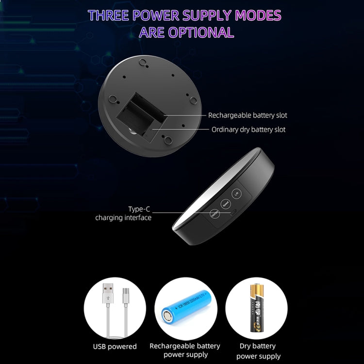 Intelligent APP Screen Display Electric Rotating Turntable Mirror Display Stand Live Broadcast Video Shooting Props Turntable(Blue Light) - free shipping - PMC Jewellery - Order now!