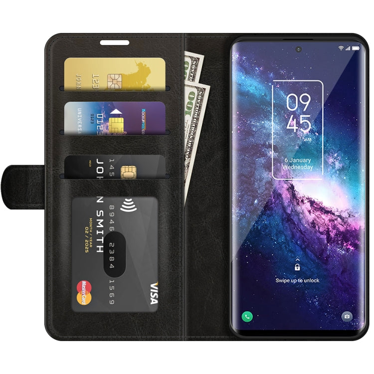 For TCL 20 Pro 5G R64 Texture Single Horizontal Flip Protective Case with Holder & Card Slots & Wallet& Photo Frame(Black) - free shipping - PMC TechLife - Order now!