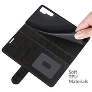 For TCL 20 Pro 5G R64 Texture Single Horizontal Flip Protective Case with Holder & Card Slots & Wallet& Photo Frame(Black)