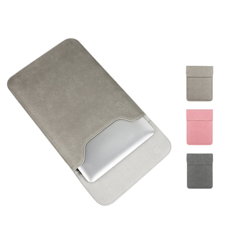 PU02 Ultra-thin Notebook Liner Bag with Small Bag, Size:14.1-15.4 inch(Dark Grey)