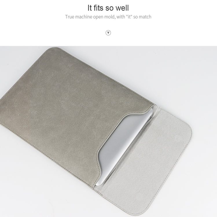 PU02 Ultra-thin Notebook Liner Bag with Small Bag, Size:14.1-15.4 inch(Dark Grey)