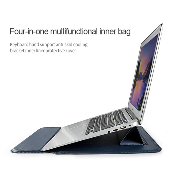 PU08 Multifunctional Notebook PU Liner Bag, Size:13.3 inch(Silver Gray)