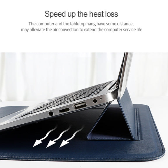 PU08 Multifunctional Notebook PU Liner Bag, Size:13.3 inch(Silver Gray)