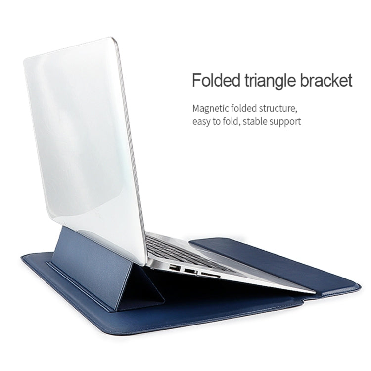 PU08 Multifunctional Notebook PU Liner Bag, Size:14.1-15.4 inch(Silver Gray)
