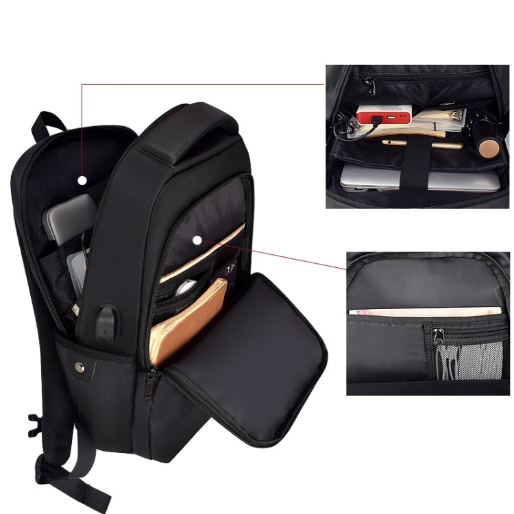 SJ01 Business Casual Computer Backpack with USB Charging Port, Size:13-15 inch Universal(Black) - Backpack by PMC Jewellery | Online Shopping South Africa | PMC Jewellery | Buy Now Pay Later Mobicred