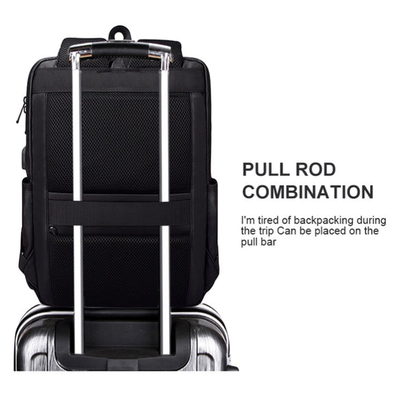 SJ01 Business Casual Computer Backpack with USB Charging Port, Size:13-15 inch Universal(Black)