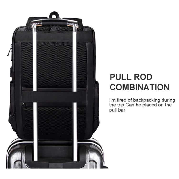 SJ01 Business Casual Computer Backpack with USB Charging Port, Size:13-15 inch Universal(Black)