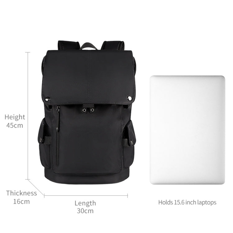 SJ02 13-15.6 inch Universal Large-capacity Laptop Backpack with USB Charging Port(Black)
