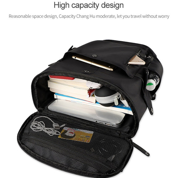 SJ02 13-15.6 inch Universal Large-capacity Laptop Backpack with USB Charging Port(Wine Red)