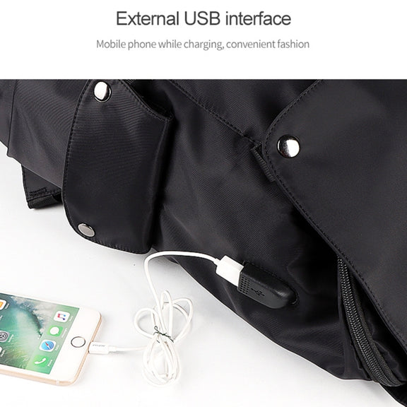 SJ02 13-15.6 inch Universal Large-capacity Laptop Backpack with USB Charging Port(Wine Red)