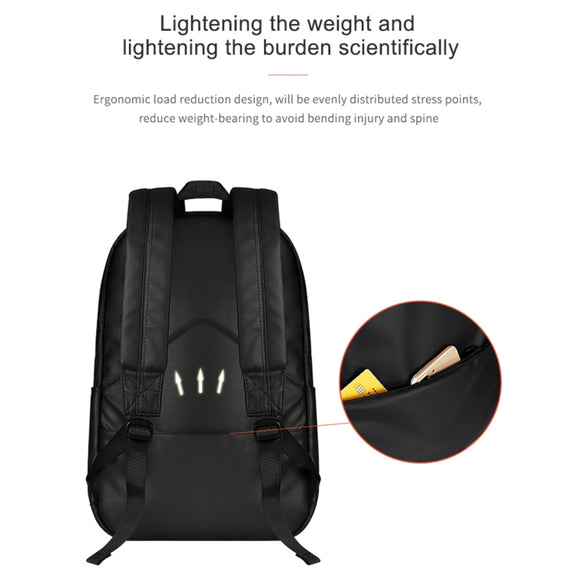 SJ03 13-15.6 inch Universal Large-capacity Laptop Backpack with USB Charging Port & Headphone Port(Navy Blue)