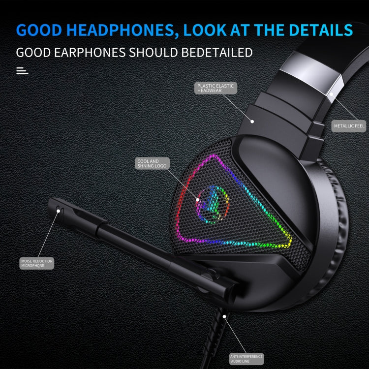 HXSJ F16 3.5mm + USB Port RGB Light Stereo Gaming Headset with Microphone(Black) - free shipping - PMC Jewellery - Order now!
