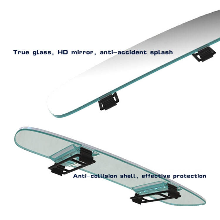3R-338 Curved Mirror 270mm Car Rearview Retrofit Frameless Clear Large Mirror(White) - Interior Mirrors by 3R | Online Shopping South Africa | PMC TechLife | Buy Now Pay Later Mobicred