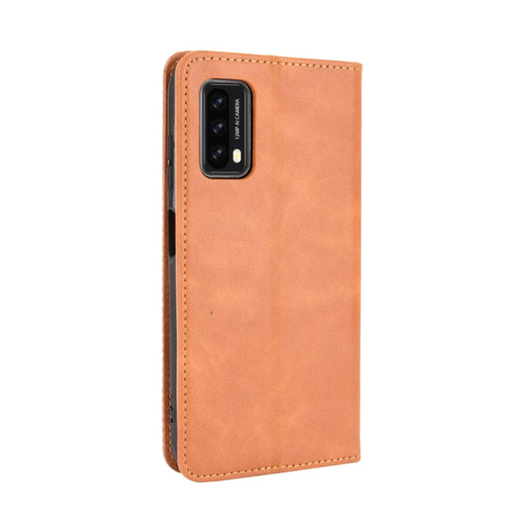 For Blackview A90 Magnetic Buckle Retro Crazy Horse Texture Horizontal Flip Leather Case with Holder & Card Slots & Photo Frame(Brown)