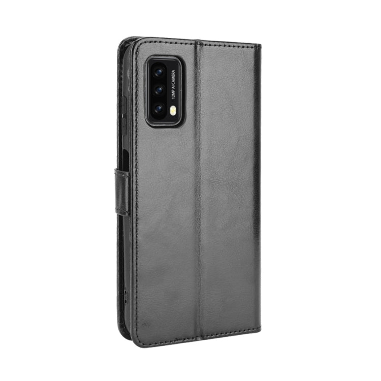 For Blackview A90 Crazy Horse Texture Horizontal Flip Leather Case with Holder & Card Slots & Lanyard(Black)