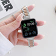 Three-beads Steel Watch Band For Apple Watch Series 9&8&7 41mm / SE 3&SE 2&6&SE&5&4 40mm / 3&2&1 38mm (Silver+Rose Gold) - free shipping - PMC TechLife - Order now!