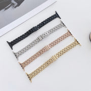 Three-beads Steel Watch Band For Apple Watch Ultra 49mm&Watch Ultra 2 49mm / Series 9&8&7 45mm / SE 3&SE 2&6&SE&5&4 44mm / 3&2&1 42mm (Silver Black)