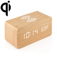 KD8801 5W Wooden Creative Wireless Charger LED Mirror Digital Display Sub-alarm Clock, Regular Style(Bamboo White Characters) - free shipping - PMC TechLife - Order now!