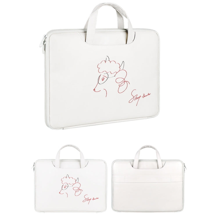 ST01KT Lightweight PU Printed Laptop Bag, Size:14.1-15.4 inch(Sheep Head)