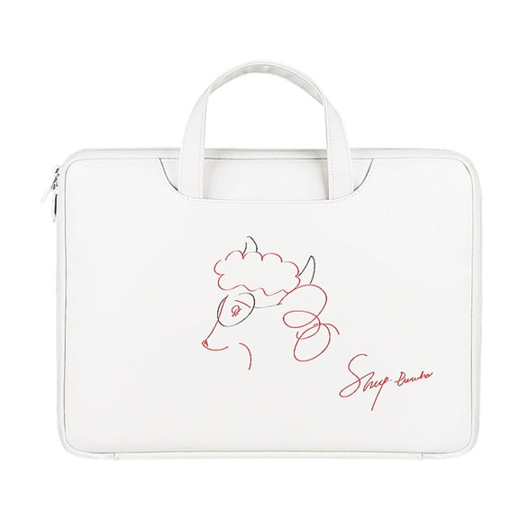 ST01KT Lightweight PU Printed Laptop Bag, Size:14.1-15.4 inch(Sheep Head)