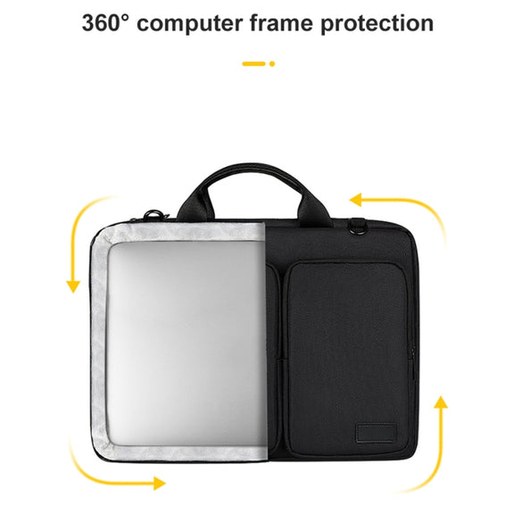 ST11 Polyester Thickened Laptop Bag with Detachable Shoulder Strap, Size:14.1-15.4 inch(Silver Gray)