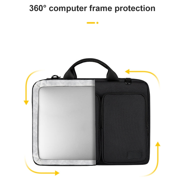 ST11 Polyester Thickened Laptop Bag with Detachable Shoulder Strap, Size:15.6 inch(Silver Gray)