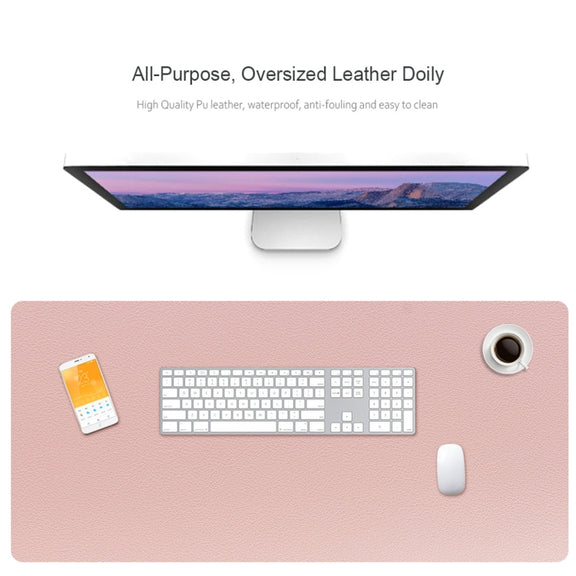 ZD01 Double-sided PU Mouse Pad Table Mat, Size: 90 x 40cm(Silver+Black)