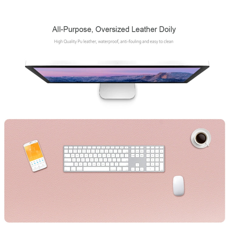 ZD01 Double-sided PU Mouse Pad Table Mat, Size: 90 x 40cm(Silver+Black)