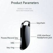 V11 Portable Keychain HD Recording Pen Voice Recorder, Capacity:64GB(Black)
