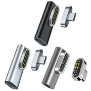 100W USB-C / Type-C Female to 20 Pin Magnetic USB-C / Type-C Male Elbow Adapter(Dark Gray)