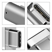 100W USB-C / Type-C Female to 20 Pin Magnetic USB-C / Type-C Male Elbow Adapter (Silver)