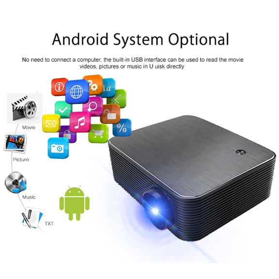 WEJOY L6+ 1920x1080P 200 ANSI Lumens Portable Home Theater LED HD Digital Projector, Android 7.1, 2G+16G, US Plug