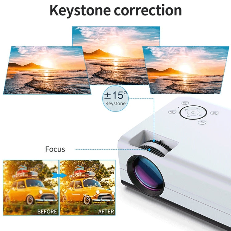 WEJOY Y5 800x480P 80 ANSI Lumens Portable Home Theater LED HD Digital Projector, Android 9.0, 1G+8G, US Plug