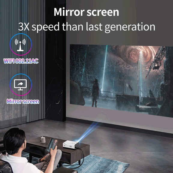 WEJOY Y5 800x480P 80 ANSI Lumens Portable Home Theater LED HD Digital Projector, Android 9.0, 1G+8G, US Plug