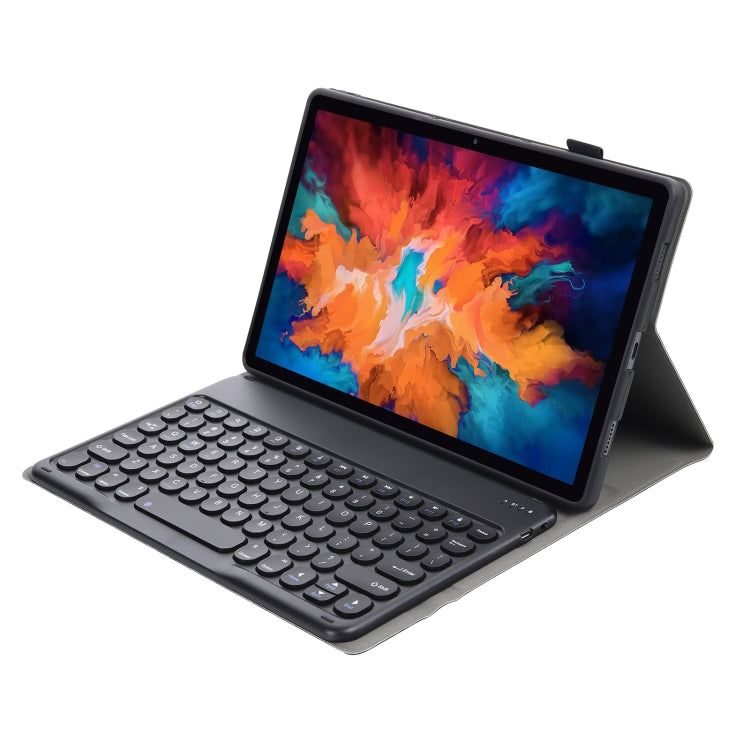 For Lenovo Pad Pro 11.5 inch 2021 TB-J716F / Tab P11 Pro 11.5 inch TB-J706F YAM13 Lambskin Texture Detachable Round Keycap Bluetooth Keyboard Leather Tablet Case with Holder(Black) - Lenovo Keyboard by PMC TechLife | Online Shopping South Africa | PMC TechLife