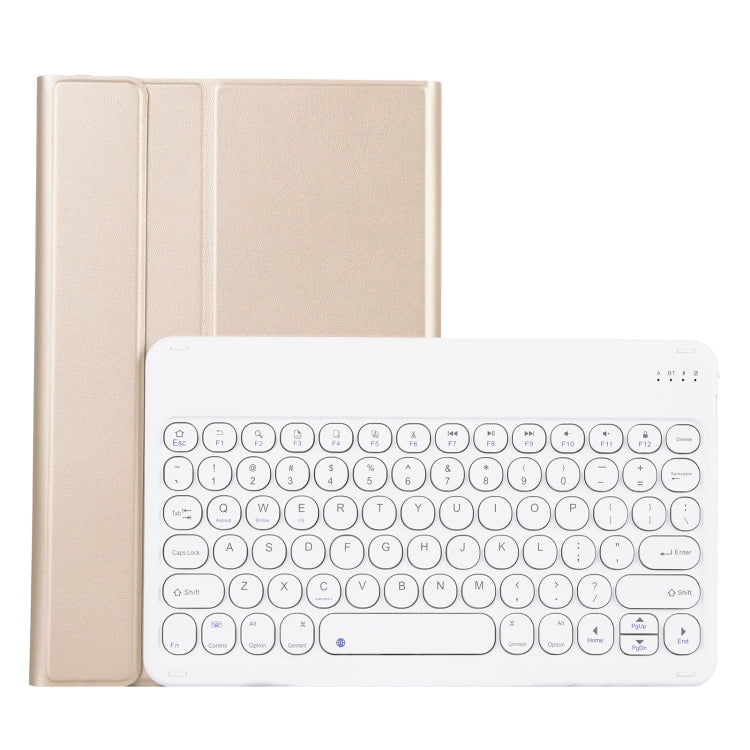 For Lenovo Pad Pro 11.5 inch 2021 TB-J716F / Tab P11 Pro 11.5 inch TB-J706F YAM13 Lambskin Texture Detachable Round Keycap Bluetooth Keyboard Leather Tablet Case with Holder(Gold) - Lenovo Keyboard by PMC TechLife | Online Shopping South Africa | PMC TechLife