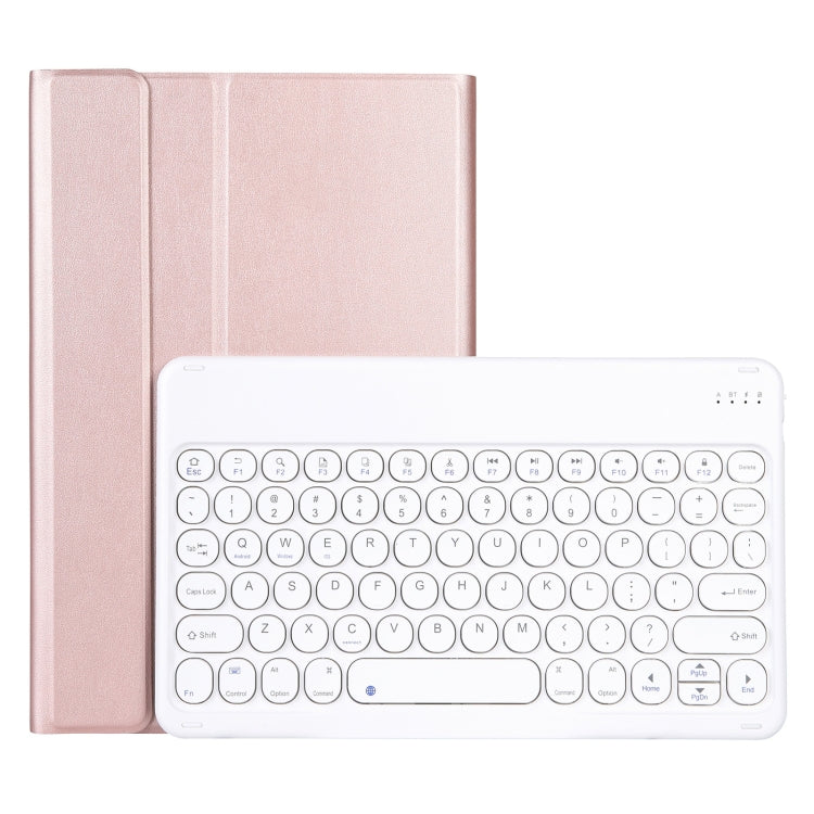 For Lenovo Pad Pro 11.5 inch 2021 TB-J716F / Tab P11 Pro 11.5 inch TB-J706F YAM13 Lambskin Texture Detachable Round Keycap Bluetooth Keyboard Leather Tablet Case with Holder(Rose Gold) - Lenovo Keyboard by PMC TechLife | Online Shopping South Africa | PMC TechLife