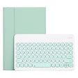 For Lenovo Pad Pro 11.5 inch 2021 TB-J716F / Tab P11 Pro 11.5 inch TB-J706F YAM13 Lambskin Texture Detachable Round Keycap Bluetooth Keyboard Leather Tablet Case with Holder(Light Green) - Lenovo Keyboard by PMC TechLife | Online Shopping South Africa | PMC TechLife