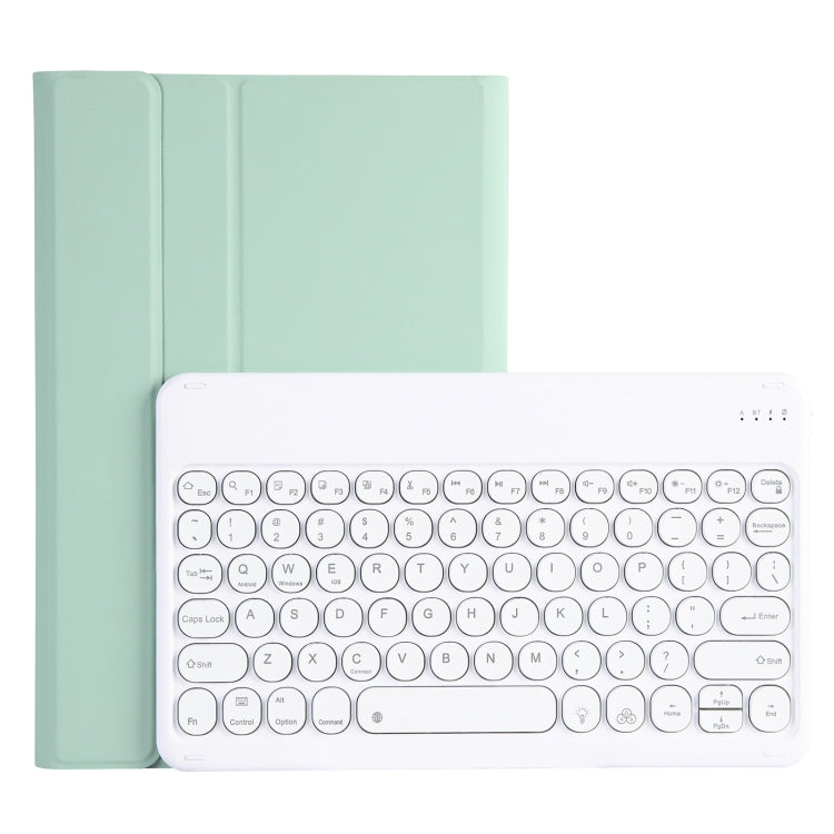 For Lenovo Pad Pro 11.5 inch 2021 TB-J716F / Tab P11 Pro 11.5 inch TB-J706F YAM13 Backlight Style Lambskin Texture Detachable Round Keycap Bluetooth Keyboard Leather Tablet Case with Holder(Light Green) - Lenovo Keyboard by PMC TechLife | Online Shopping South Africa | PMC TechLife